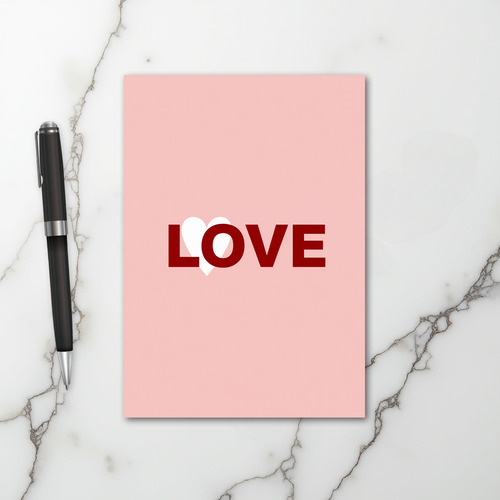 Pink Love Heart Card
