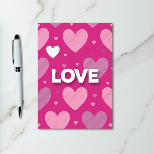 Pink Love Hearts Graphic Card