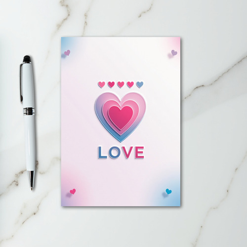 Pink Love Hearts Greeting Card
