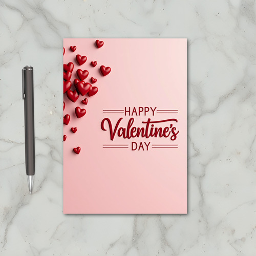 Pink Love Hearts Valentines Day Card