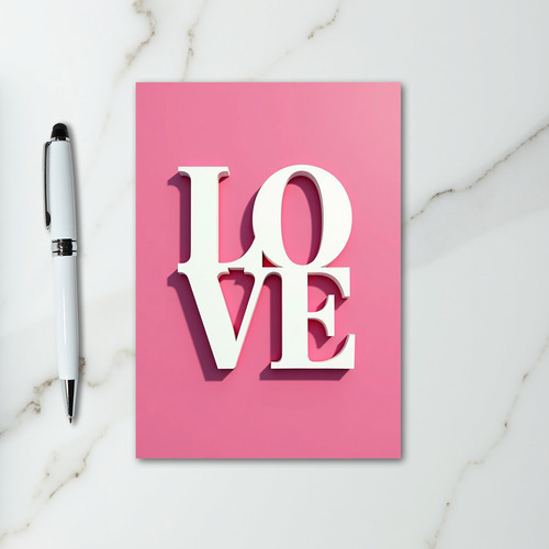 Pink Love Valentine Card