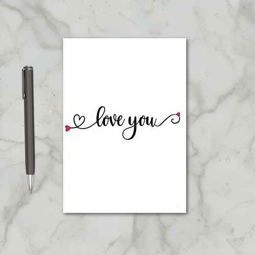 Pink Love You Heart Card