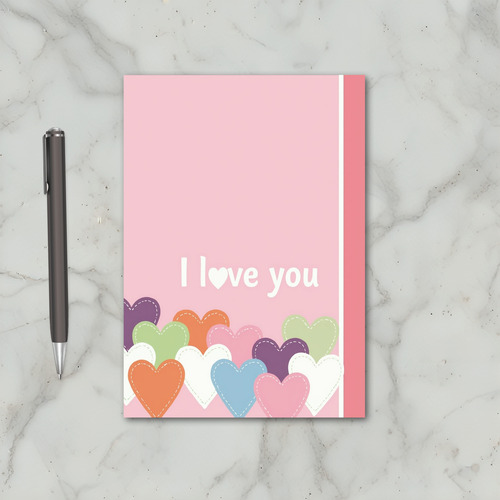 Pink Love You Hearts Card