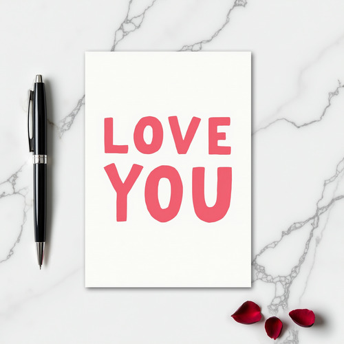 Pink Love You Pattern Card