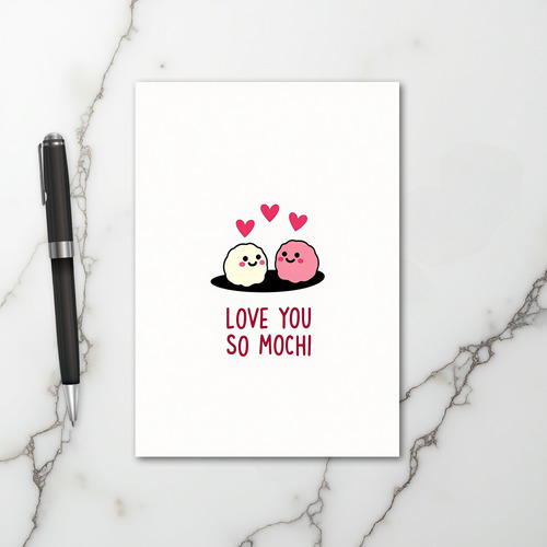 Pink Love You So Mochi Card