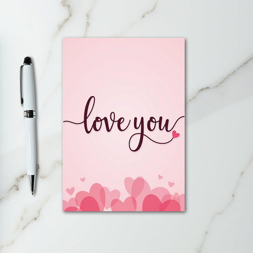 Pink Love You Valentines Card