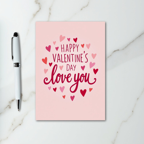 Pink Love You Valentines Day Card