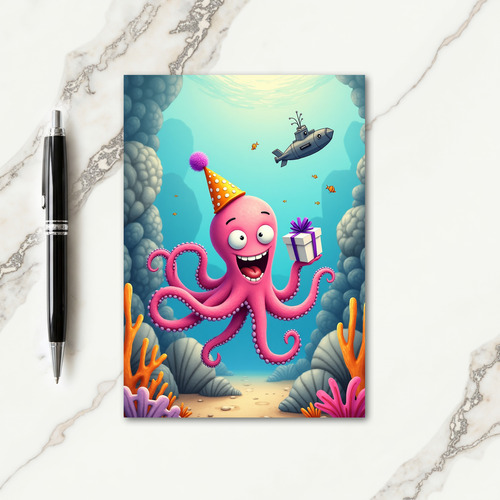 Pink Marine Birthday Card