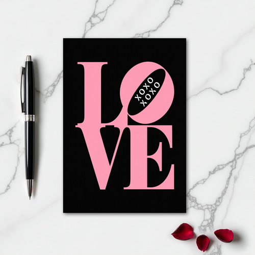 Pink Minimalist Love Xoxo Card