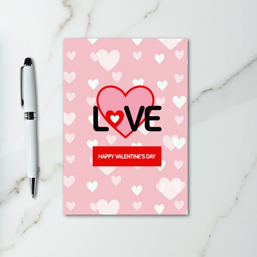 Pink Modern Romantic Valentines Day Card