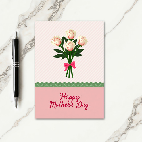 Pink Mothers Day Flowers Card