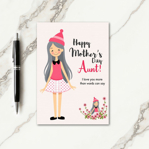 Pink Mothers Day Love You Card