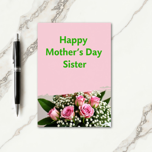Pink Mothers Day Sister Card