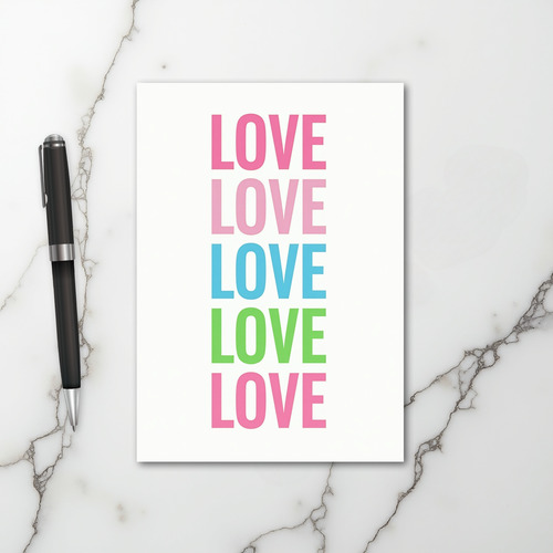 Pink Multi Color Love Card