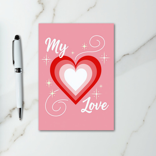 Pink My Love Heart Card
