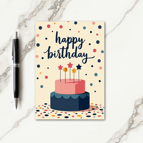 Pink Navy Birthday Card