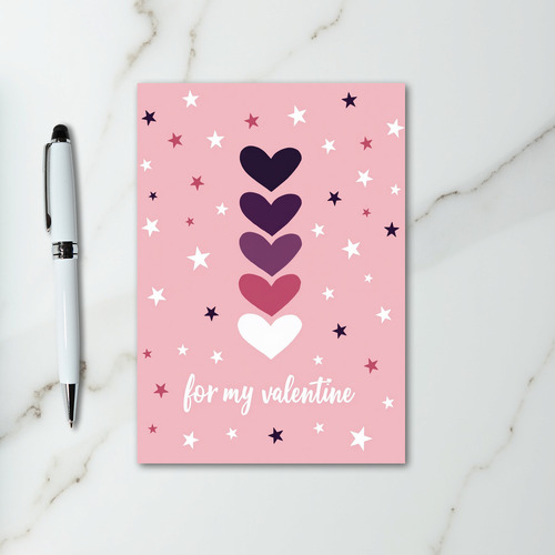 Pink Ombre Hearts Valentine Card