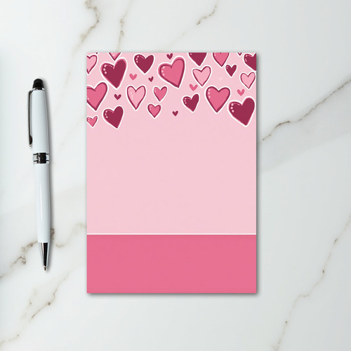 Pink Outlined Hearts Love Card