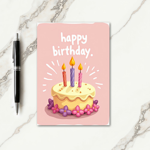 Pink Pastel Birthday Card