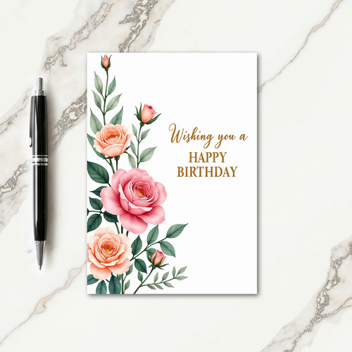 Pink Peach Birthday Card