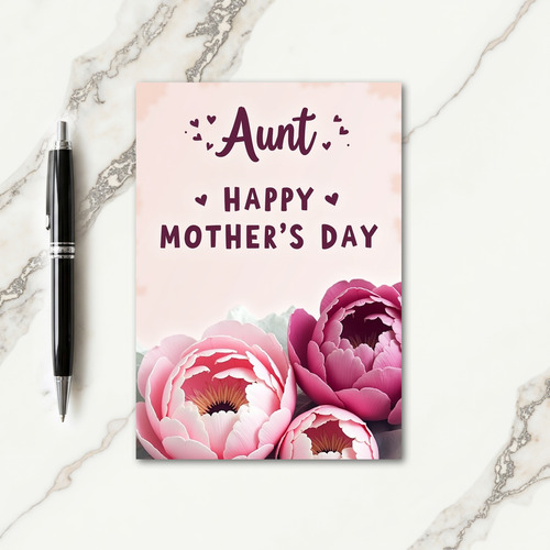 Pink Peony Aunts Day Card