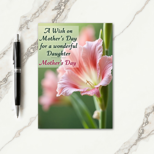 Pink Petal Daughter Mothers Day Card