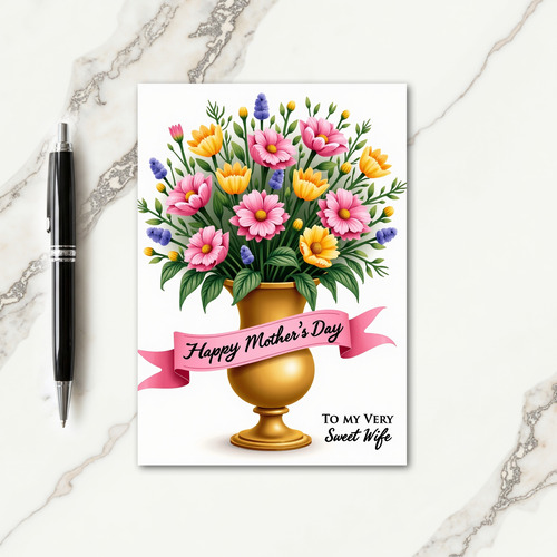 Pink Petaled Mothers Day Card