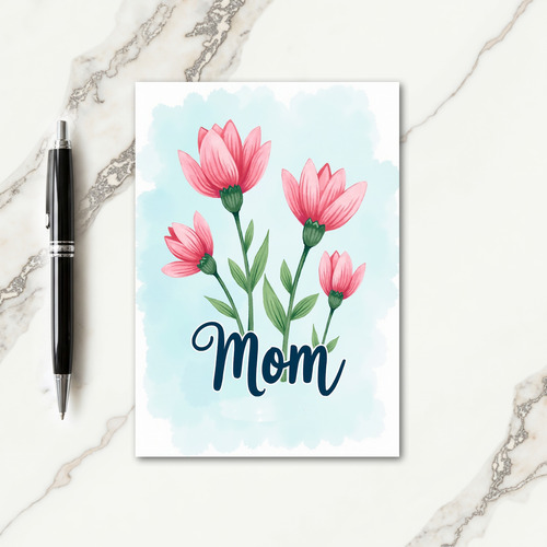 Pink Petals Mothers Day Card