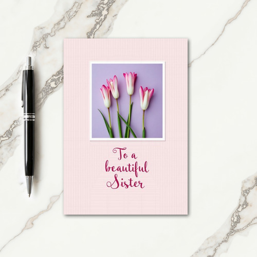 Pink Pinstripe Mothers Day Card
