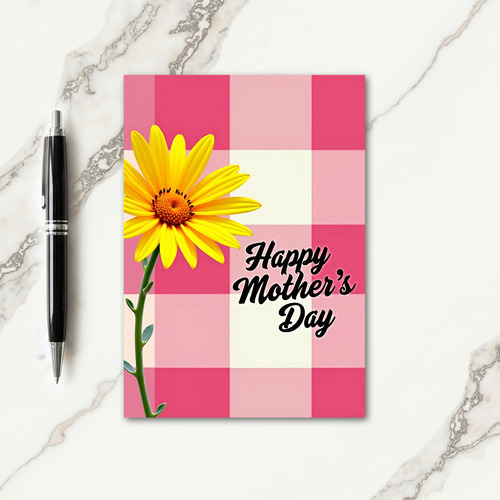 Pink Plaid Mothers Day Card