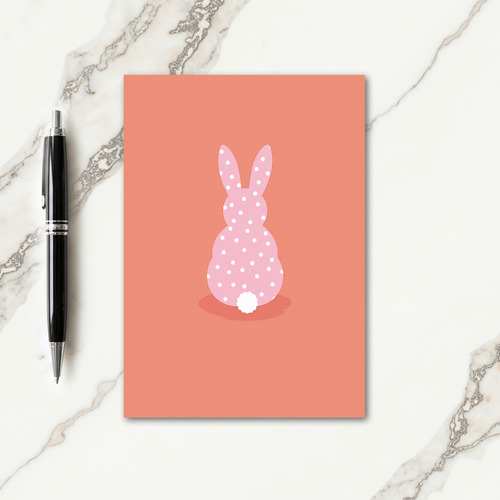 Pink Polka Dot Rabbit Card