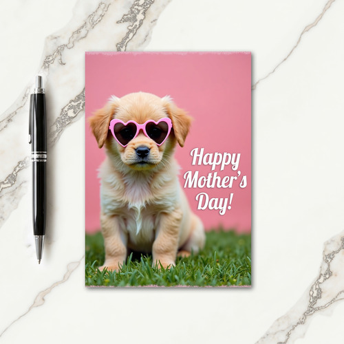 Pink Pup Mother Love Day Card