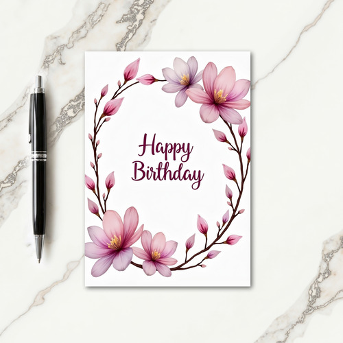 Pink Purple Birthday Card
