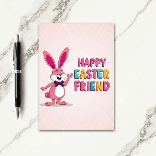 Pink Rabbit Easter Friend Card