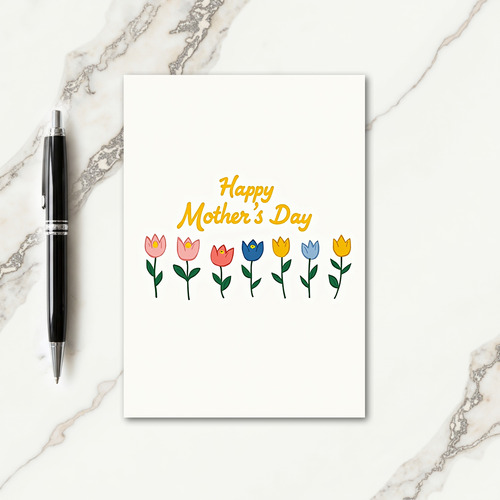 Pink Red Mothers Day Floral Card