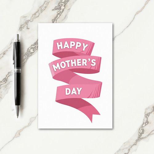 Pink Ribbon Mothers Day Greeting Card