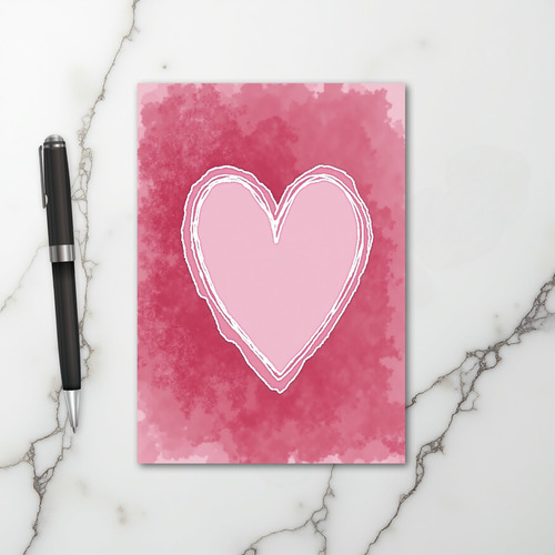 Pink Romantic Heart Art Card