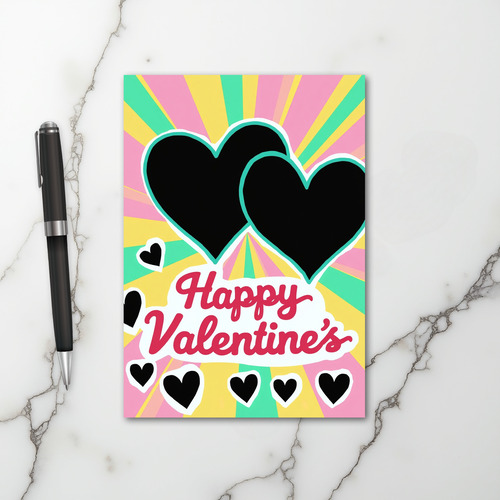Pink Romantic Hearts Valentines Card