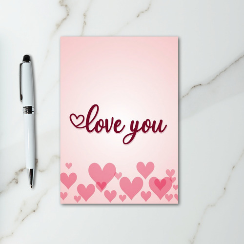 Pink Romantic Love You Hearts Card