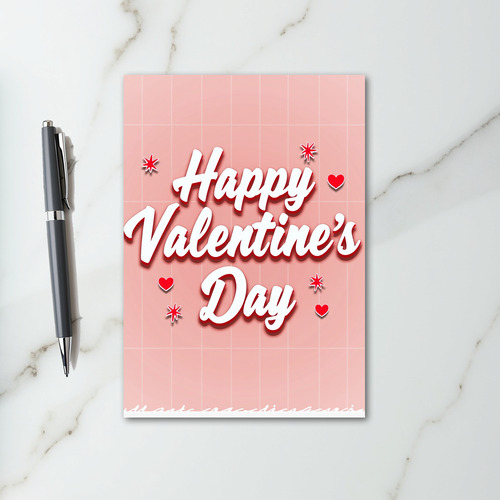 Pink Romantic Valentines Day Card