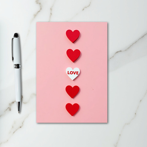 Pink Romantic Valentines Day Cutout Card