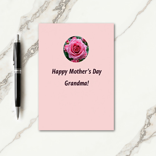 Pink Rose Grandmas Day Card