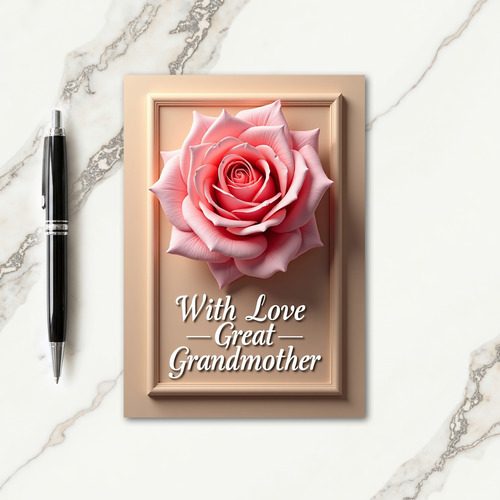 Pink Rose Grandmother Card