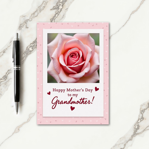 Pink Rose Grandmothers Day Card