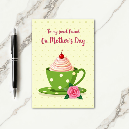 Pink Rose Mothers Day Friend Card
