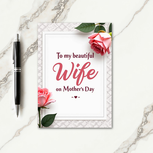 Pink Rose Mothers Day Love Card