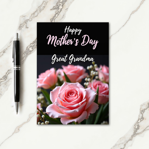 Pink Rose Mothers Day Picture Card
