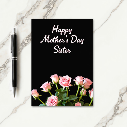 Pink Rosebud Wishes Card