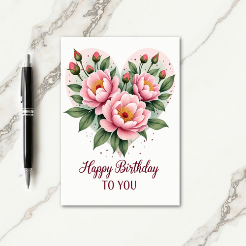 Pink Roses Birthday Card