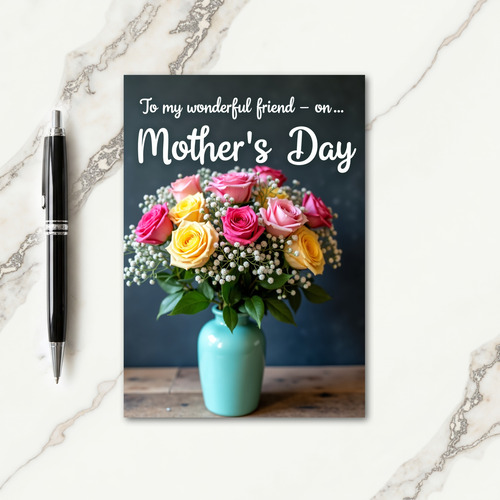 Pink Roses For Mom Card